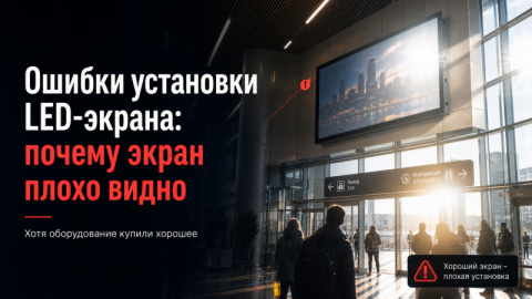 Ошибки установки LED-экрана: почему экран плохо видно, хотя оборудование купили хорошее